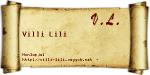 Villi Lili névjegykártya